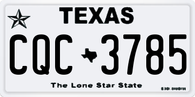 TX license plate CQC3785