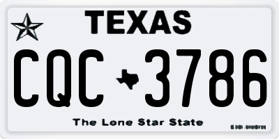 TX license plate CQC3786