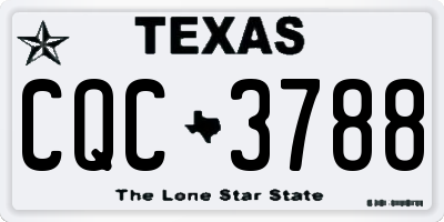 TX license plate CQC3788