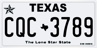 TX license plate CQC3789