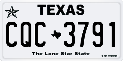 TX license plate CQC3791