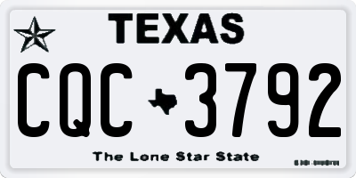 TX license plate CQC3792