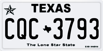 TX license plate CQC3793