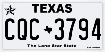 TX license plate CQC3794