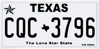 TX license plate CQC3796