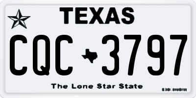 TX license plate CQC3797