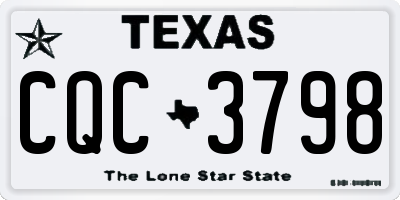 TX license plate CQC3798