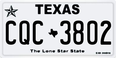 TX license plate CQC3802