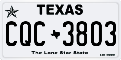 TX license plate CQC3803