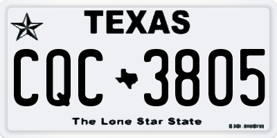 TX license plate CQC3805