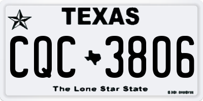 TX license plate CQC3806