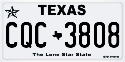 TX license plate CQC3808
