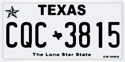 TX license plate CQC3815
