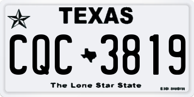 TX license plate CQC3819