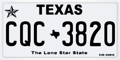TX license plate CQC3820