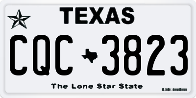 TX license plate CQC3823