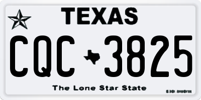 TX license plate CQC3825