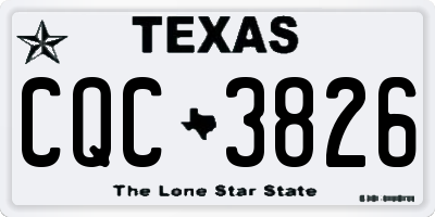TX license plate CQC3826