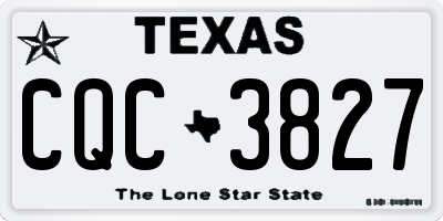 TX license plate CQC3827