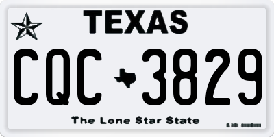 TX license plate CQC3829
