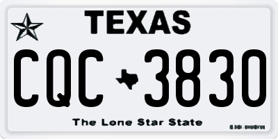 TX license plate CQC3830