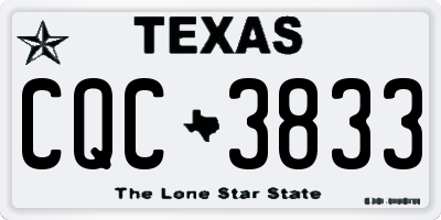 TX license plate CQC3833