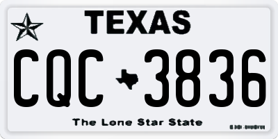 TX license plate CQC3836