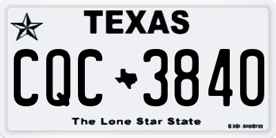 TX license plate CQC3840