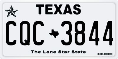TX license plate CQC3844