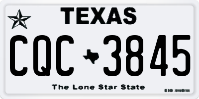 TX license plate CQC3845
