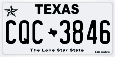 TX license plate CQC3846