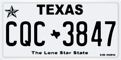 TX license plate CQC3847