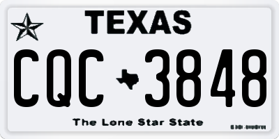 TX license plate CQC3848