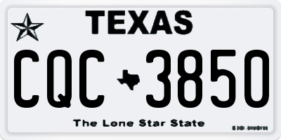 TX license plate CQC3850