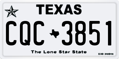 TX license plate CQC3851