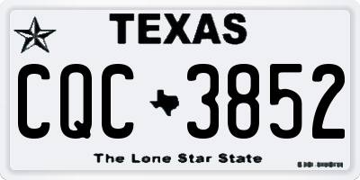 TX license plate CQC3852