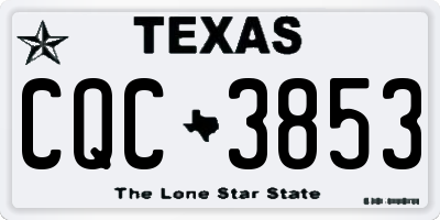 TX license plate CQC3853