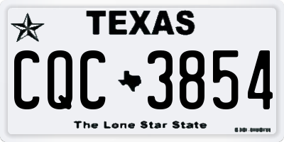 TX license plate CQC3854
