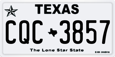 TX license plate CQC3857