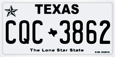 TX license plate CQC3862
