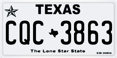TX license plate CQC3863