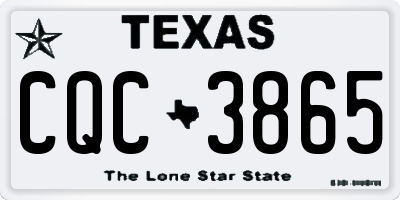 TX license plate CQC3865