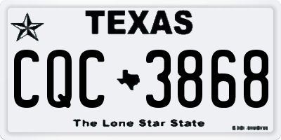 TX license plate CQC3868