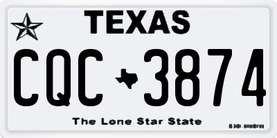 TX license plate CQC3874