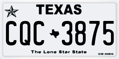 TX license plate CQC3875