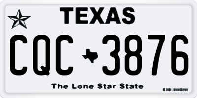 TX license plate CQC3876