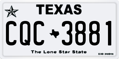 TX license plate CQC3881