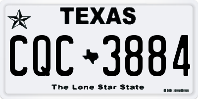 TX license plate CQC3884