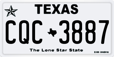 TX license plate CQC3887