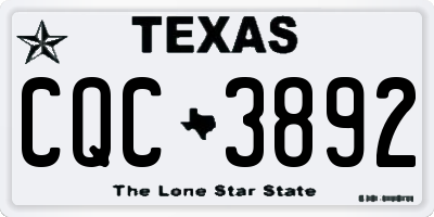 TX license plate CQC3892